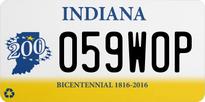 IN license plate 059WOP