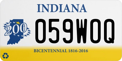 IN license plate 059WOQ