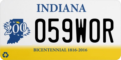 IN license plate 059WOR