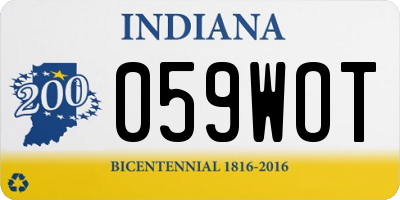 IN license plate 059WOT