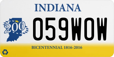 IN license plate 059WOW