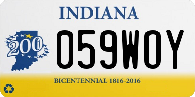 IN license plate 059WOY