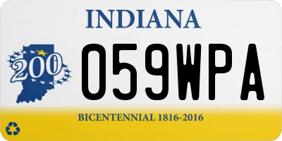 IN license plate 059WPA