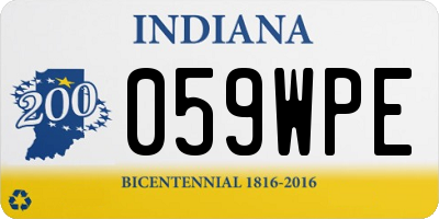 IN license plate 059WPE