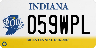 IN license plate 059WPL