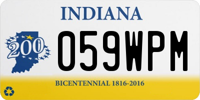 IN license plate 059WPM
