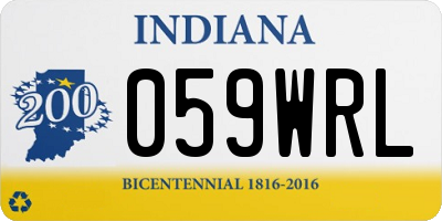 IN license plate 059WRL
