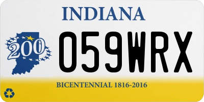 IN license plate 059WRX