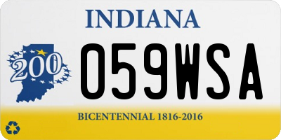 IN license plate 059WSA
