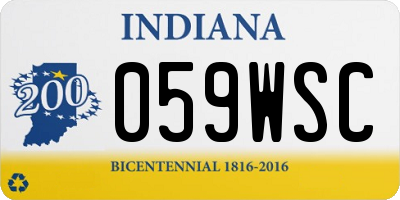 IN license plate 059WSC
