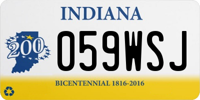 IN license plate 059WSJ