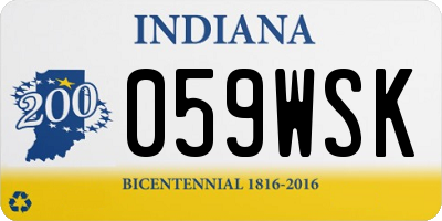 IN license plate 059WSK