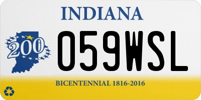 IN license plate 059WSL
