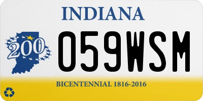 IN license plate 059WSM
