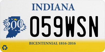 IN license plate 059WSN