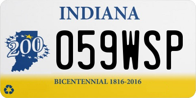 IN license plate 059WSP