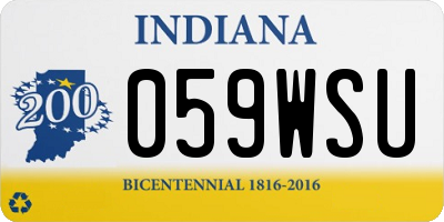 IN license plate 059WSU