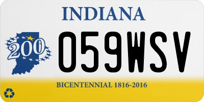 IN license plate 059WSV