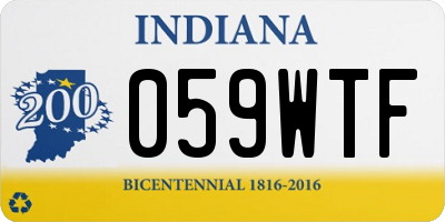 IN license plate 059WTF
