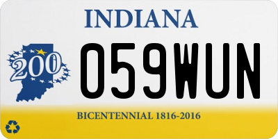 IN license plate 059WUN