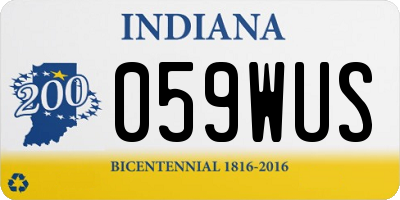 IN license plate 059WUS