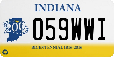 IN license plate 059WWI