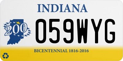 IN license plate 059WYG