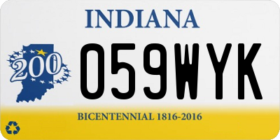 IN license plate 059WYK