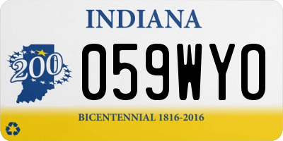 IN license plate 059WYO