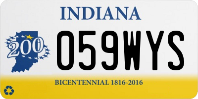 IN license plate 059WYS