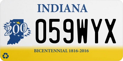 IN license plate 059WYX