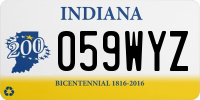 IN license plate 059WYZ