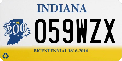 IN license plate 059WZX