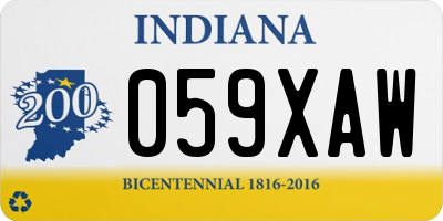 IN license plate 059XAW