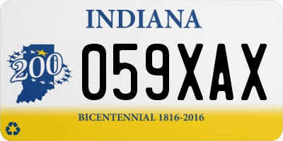 IN license plate 059XAX