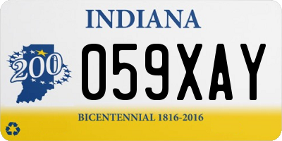 IN license plate 059XAY