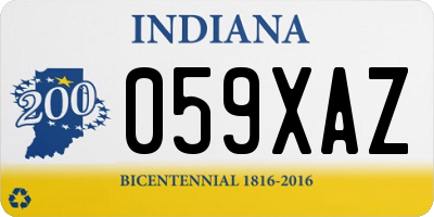 IN license plate 059XAZ