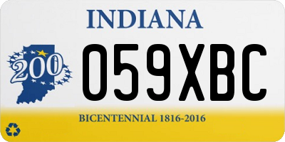 IN license plate 059XBC