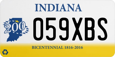 IN license plate 059XBS