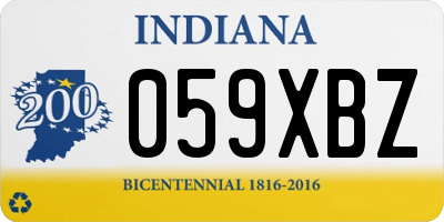 IN license plate 059XBZ