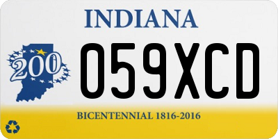 IN license plate 059XCD