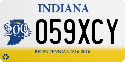 IN license plate 059XCY