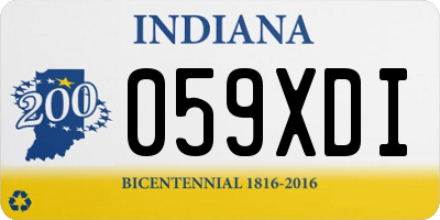 IN license plate 059XDI