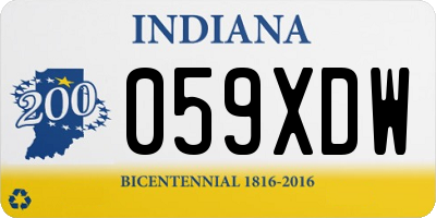 IN license plate 059XDW