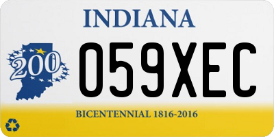 IN license plate 059XEC