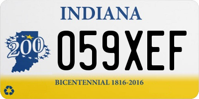 IN license plate 059XEF