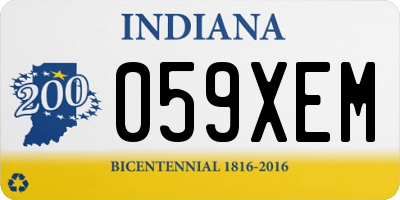 IN license plate 059XEM