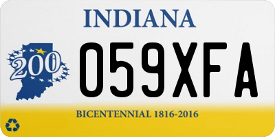 IN license plate 059XFA