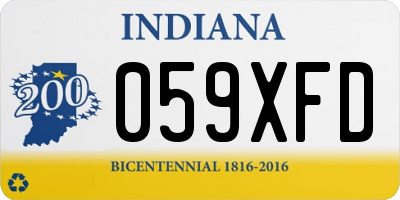IN license plate 059XFD