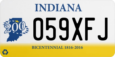 IN license plate 059XFJ